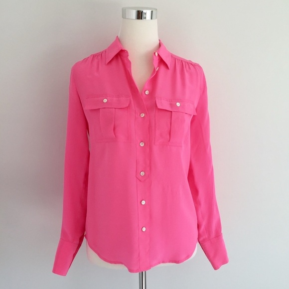 J. Crew Tops - 💞J.Crew Neon Pink Blythe Blouse